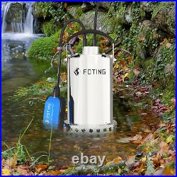 Submersible Water Pump 1 HP 3821GPH Stainless Steel Sump Pump Submersible with