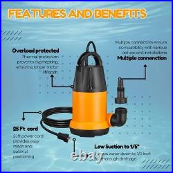 Submersible Water Pump, Sump Pump, Utility Pump with 25-Foot Power Cord, 4000