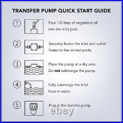 SumpMarine Water Transfer Pump, 115V 330 Gallon Per Hour Portable Black