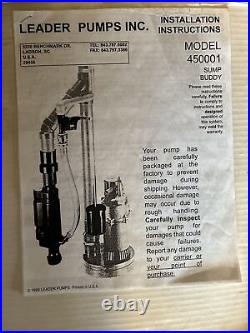 Sump Buddy Water Driven Backup Sump Pump 450001