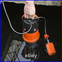 Sump Pump, 1HP 3700GPH Submersible Clean/Dirty Water Pump with Automatic