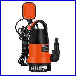 Sump Pump, 1HP 3700GPH Submersible Clean/Dirty Water Pump with Automatic Float