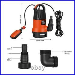 Sump Pump, 1HP 3700GPH Submersible Clean/Dirty Water Pump with Automatic Float