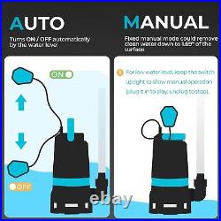 Sump Pump 1.3HP Submersible Water Pump 5280GPH Clean/Dirty Water Switching Ut