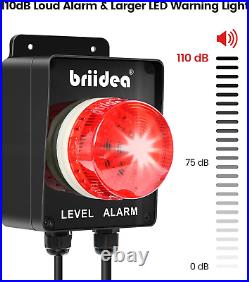 Sump Pump Alarm, Briidea Indoor/Outdoor High Water Septic Tank Alarm with 110dB