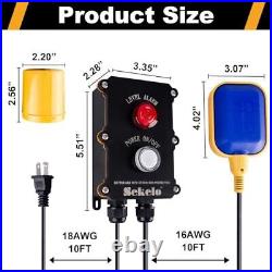 Sump Pump Alarm, High Water Alarm with 10ft Level Float Switch, 90dB Loud Alarm