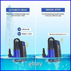 Sump Pump Automatic Submersible Water Pump 1HP 3700GPH Built-in Float Switch