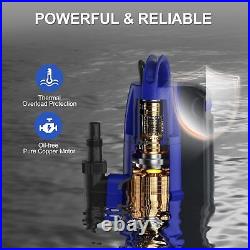 Sump Pump Automatic Submersible Water Pump 1HP 3700GPH Built-in Float Switch