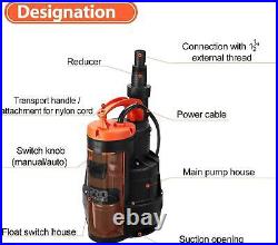 Sump Pump, PROSTORMER 2110GPH 1/2HP Submersible Clean/Dirty Water Pump with for