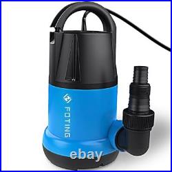 Sump Pump Submersible 1HP Clean/Dirty Water Pump, 3960 GPH Portable Utility P