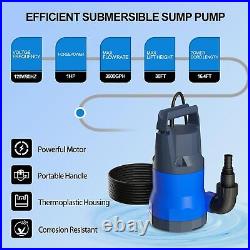 Sump Pump Submersible 1Hp 3500Gph Water Draining Pump Thermoplastic Electric P