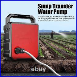 Sump Transfer Water Pump Cordless Rechargeable withWater Hose Kit Filter 110V-240V