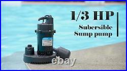 US 1/3 HP Sump Pump Submersible Clean/Dirty Water Pump Pool Pond Drain Basement