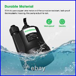 VIVOSUN Submersible Water Pump 1/5HP 1380GPH Thermoplastic Sump Pump with10ft Cord