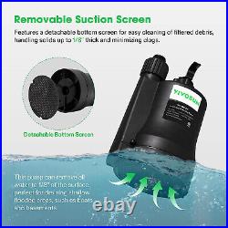 VIVOSUN Submersible Water Pump 1/5HP 1380GPH Thermoplastic Sump Pump with10ft Cord