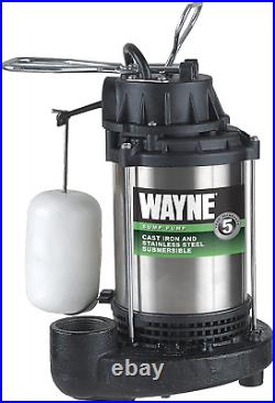 WAYNE 1 HP Submersible Cast Iron and Stainless Steel Sump Pump with Integrated