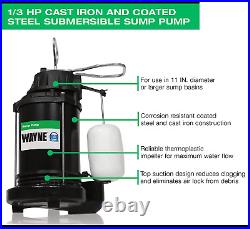 WAYNE CDU790 1/3 HP Submersible Cast Iron and Stainless Steel Sump Pump with I