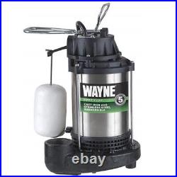 Wayne CDU800SS 1/2 HP 5100 GPH Stainless Steel Submersible Sump Pump 14 x 10 in