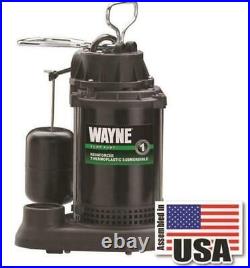 Wayne SPF50 Submersible Thermoplastic 1/2 HP Water Sump Pump & Switch