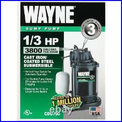 Wayne Water System 1/3 HP 115V Cast-Iron Submersible Sump Pump CDU790-56137